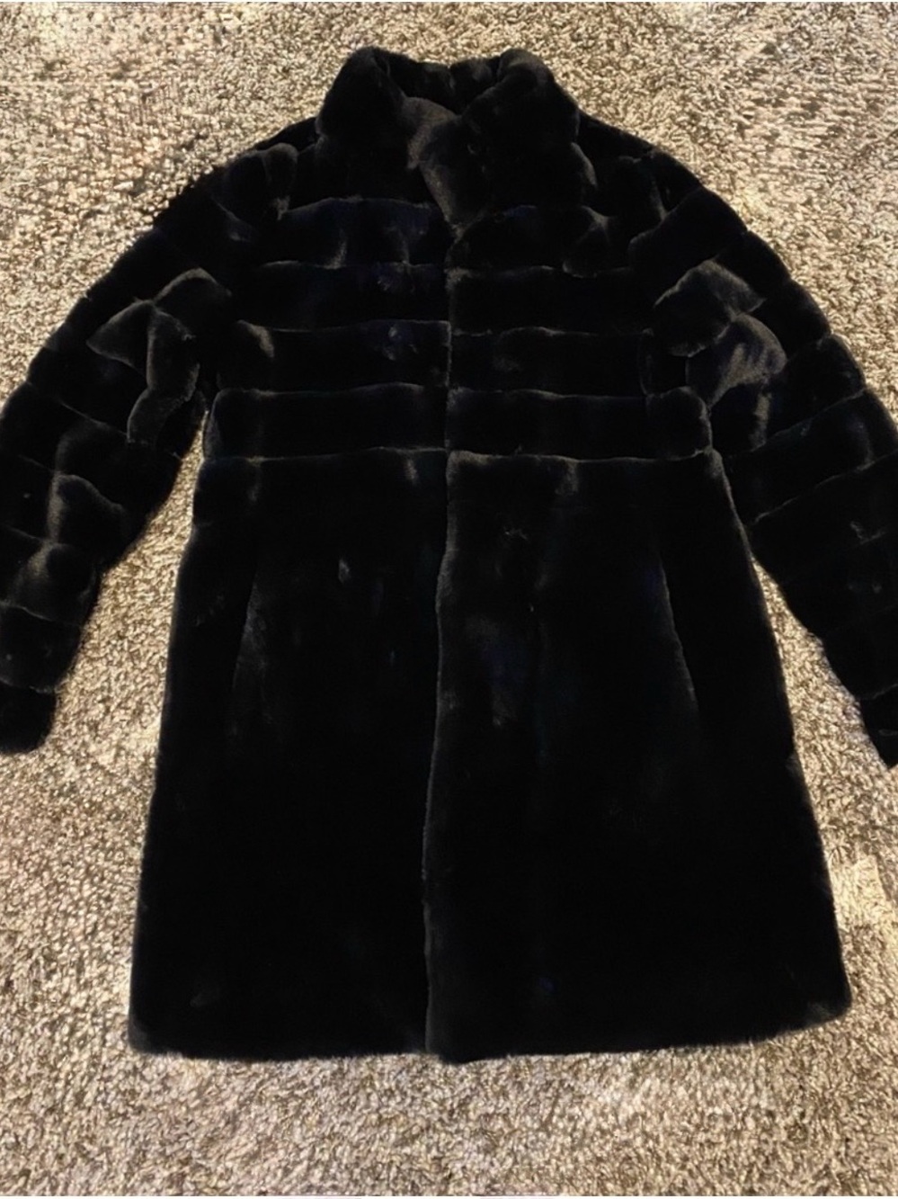 Jones New York Black Faux Fur Coat